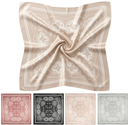 DOPENSPI 4 Stück 90x90cm Große Quadratische Schals Dame,Bandana Kopftuch