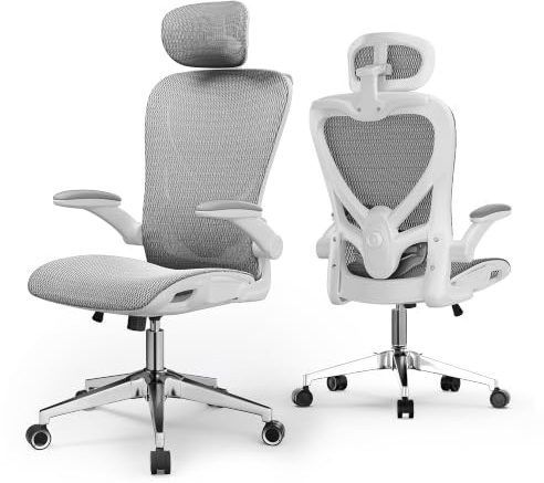 naspaluro Bürostuhl Ergonomisch Rollen Für Homeoffice, 150kg, Grau