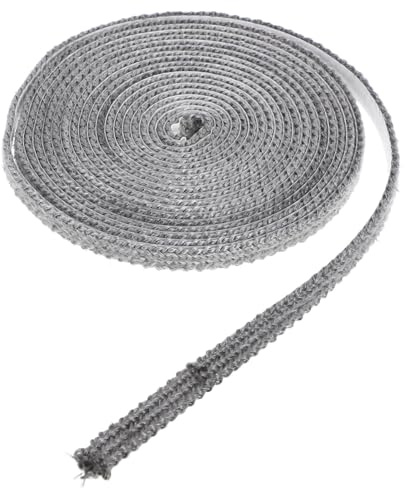 Housoutil Cinta Adhesiva de Fibra de Vidrio Negra para Junta de Estufa de Leña, Autoadhesiva, Resistente a Altas Temperaturas, para Puertas de Estufa de Madera, 4 Metros