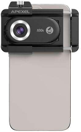 Obiettivo Microscopio per Telefono APEXEL, Serie PhoneMicro 5, Obiettivo Micro 100X per Android