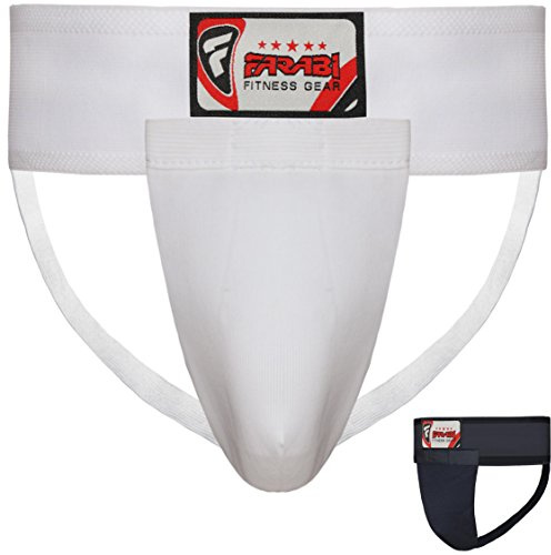 Lådor djupskydd skärmskydd Kick Martial Arts vuxna, andas, tvättbar, avtagbar plast inuti kup, vit, XL