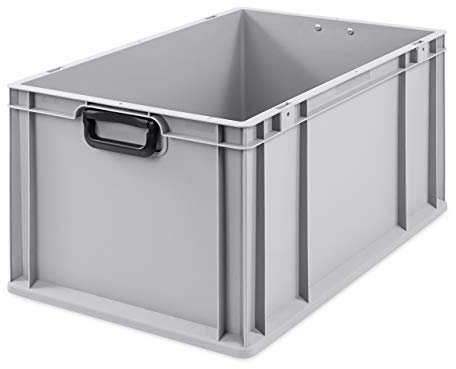 aidB Transportbox NextGen Portable Duo Eurobox mit handlichen Koffergriffen 600x400x320 mm, Transportkoffer mit Griffen