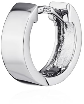 NKlaus silver enkel 925 sterlingsilver hopfällbar creol örhänge 11,3 x 3,8 mm anlöpningsskydd 4787