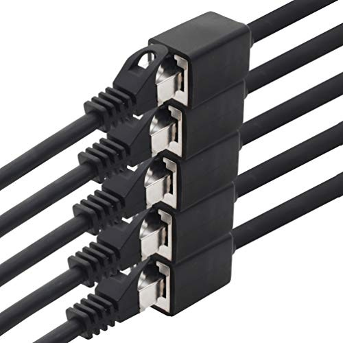 1aTTack.de 618203 Adaptateur d'extension CAT7 Cat.7-3,0 m - Câble Ethernet Câble réseau Lankabel Câble brut 10 Gb/s avec prise (RJ45) Cat6a 5 pièces - noir