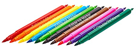 LICHENGTAI Edible Marker, 10 Colors Food Coloring Marker, Double Sided Food Grade Pen Fine &Thick Tip, Gourmet Writers For DIY Cake Decorating, Cookies, Frosting, Easter Eggs