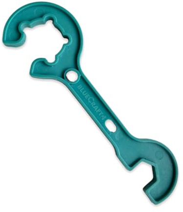 Bluecraft 2 in 1 Gasregler-Schlüssel für Propan-Gasflasche 5-11 kg mit Magnet + Schlüssel 17mm für Überwurfmutter 1/4'' für Druckminderer und Gasschlauch
