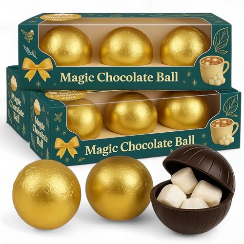 MIJOMA Hot Chocolate Bombs Set - 3 Packungen à 3 Schokokugeln mit Marshmallow-Füllung - Dunkle Schokolade als Schokoball - Trinkschokolade für heiße Milch - Geschenkidee für Winter & Weihnachten
