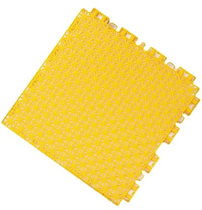 XLIHAWY Alfombra Suelo Enlazable, Empalme Antideslizante Baldosa Drenante Impermeable, Exterior Modular Baldosa Cubierta para El Baño (Color : Yellow, Tamaño : 25X25CM/24PCS)