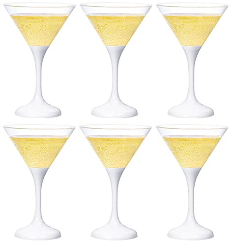 Mnaocz 6Pcs Light Up Martini Cocktail Glasses, LED Flashing Martini Drinking Margarita Wine Glasses, LED Martini Cocktail Glasses for Wedding Birthday Party Favors (#1)