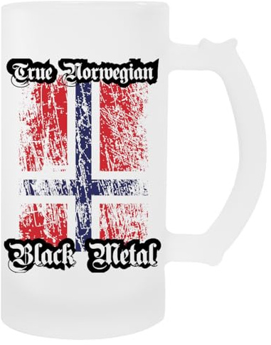Generisch True Norwegian Black Metal Norwegian Transparent Beer Mug with Handle