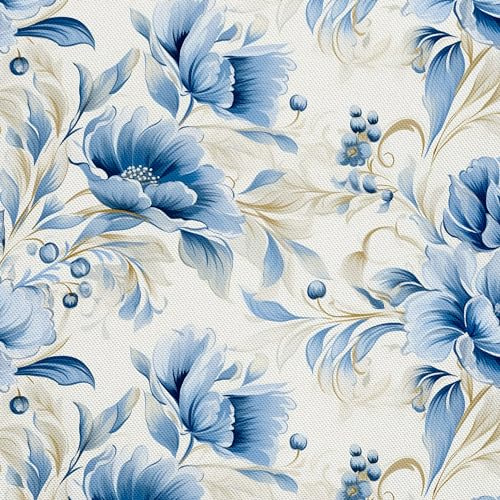 HEKO PANELS Stoff Oxford wasserdicht, Blumen, 1 Meter 155 x 100 cm | Dekostoffe zum Nähen und Handwerken, blickdichte Möbelstoffe, Nähstoffe DIY, als Meterware erhältlich