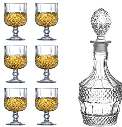 YOtat Whiskeyset para Hombres, Paquete De 2/4/6 Vasos De Whisky De Lujo De Cristal, 7,44 Onzas para Vasos De Ron Bourbon, Vaso De Barra, Vasos De Whisky, Regalo (6 Tazas)