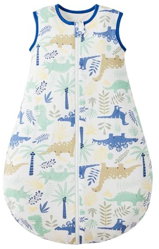 Duomiaomiao 2.5Tog Schlafsack Baby Ganzjahres, 100% Baumwolle Baby Schlafsack Winter, Mädchen Neugeboren,Warmer Schlafsack Neugeborene Kinder(Dinosaurier/85)