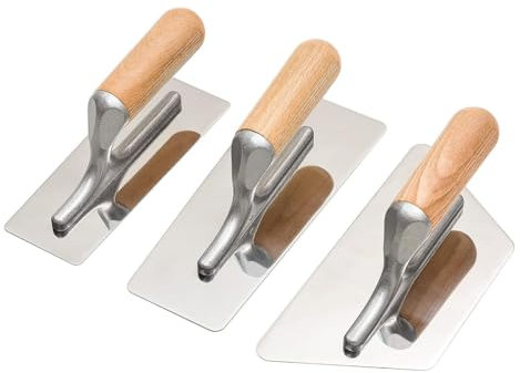 Oladfiop Set di 3 spatole in acciaio inox lucido per intonaco veneziano