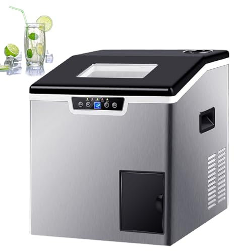 Hydravex Macchina per Il Ghiaccio da banco, 40 kg in 24 Ore, Macchina per Il Ghiaccio Portatile autopulente, 3 Dimensioni di Ghiaccio a Proiettile per casa, Cucina, Ufficio, Bar, Feste