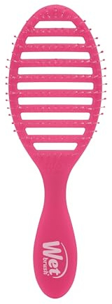 Wet Brush Spazzola per capelli ad asciugatura rapida, rosa smerigliato, design ventilato e setole morbide HeatFlex per asciugatura con asciugacapelli - Impugnatura ergonomica che gestisce i nodi