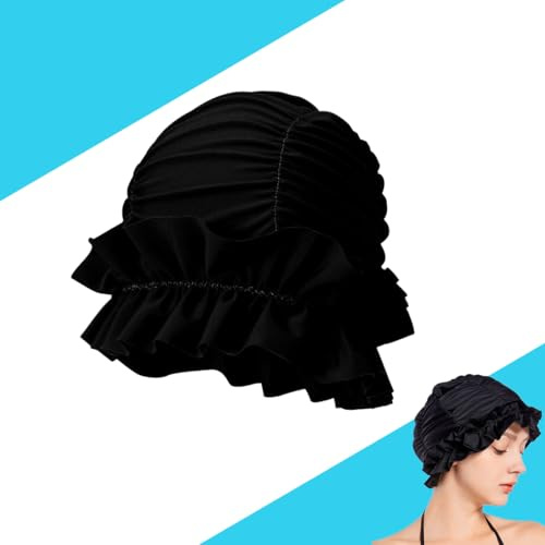 Cuffia da nuoto da donna, stile retrò, elastica, turbante, per spiaggia, bagno e spa, per capelli lunghi e donne