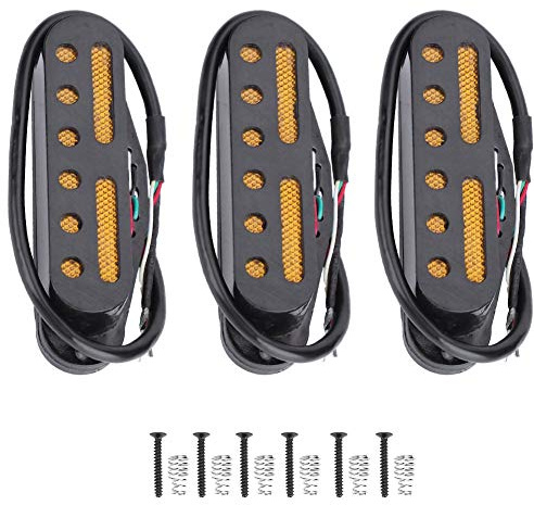 Single Coil Neck Middle Bridge SSS Pickup för ST Gitarr Keramisk Magnet med Ljust Ljud för DIY Elgitarrbyte (BLACK)