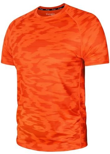 Zengjo Men's Quick Dry Gym Running Sports T Shirt Breathable Training Top