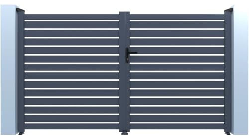 Habitat et Jardin - Portal de aluminio calado Julián, 300 x 120 cm, color gris