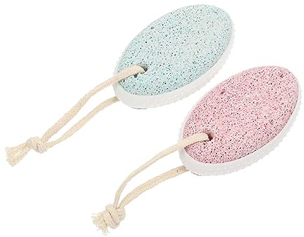 BATHVEVE Bimsstein Fußfeile Handgehalten Hornhautentferner Fußpeeling 2 Stück Blau Rosa Für Glatte Füße Fußpflege