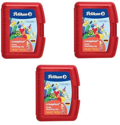 Pelikan 2056080 198/9R Modelliermassen Kinderknete Creaplast, 300g, rot (3er Pack rot)