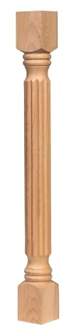 goji home decor Beech Wood Table Leg – Fluted Turned Leg for Dining Table, Coffee Table, Kitchen Island or Desk – Unfinished & Ready to Paint or Stain (32 Inch / 80 cm)
