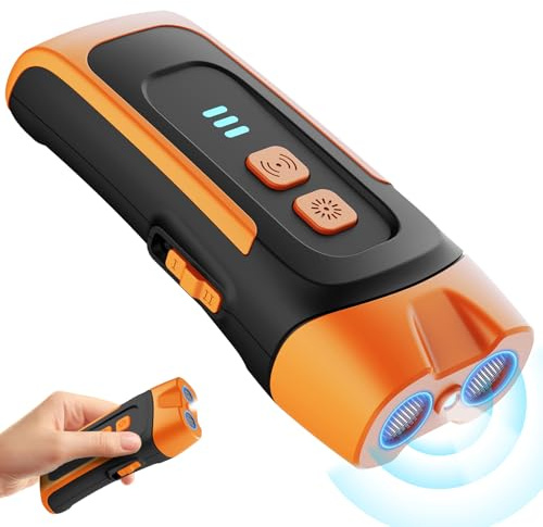 Anti Bell Gerät Hunde, Antibell Ultraschall Gerät Wiederaufladbar, 35 Fuß Handgerät Hundegebell Stoppen mit LED, 3 Modi Antibell für Große Kleine Hunde Trainingsalarm Freien Innenbereich Hundeschreck