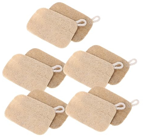 ELAYARD Estropajos De Cocina Esponja De Lufa Natural 10 Unidades Tamaño Estándar Para Lavar Platos Reutilizables y Biodegradables Uso Doméstico Ecológicos