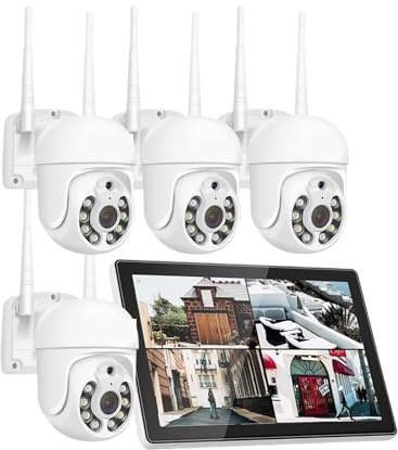 WAFOHSR Di Sorveglianza Con Telecamera IP CCTV NVR Da 10,1 E Monitor 3/5 MP, Canali, Visione Notturna, Kit Telecamere Sicurezza PTZ Wireless P2P Rilevamento Del Movimento