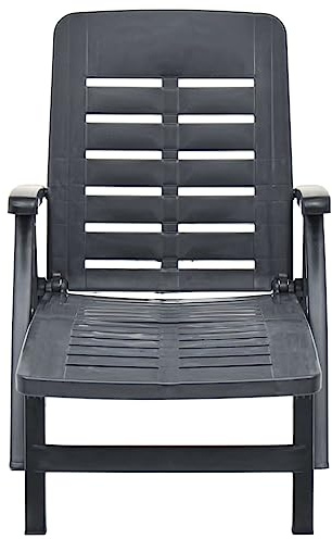 Generico Lettino Prendisole Pieghevole in Plastica Antracite,Mobili,Mobili da Giardino,Mobili e sedie da Giardino,Sdraio da Giardino,Antracite,10.96 kg,48756