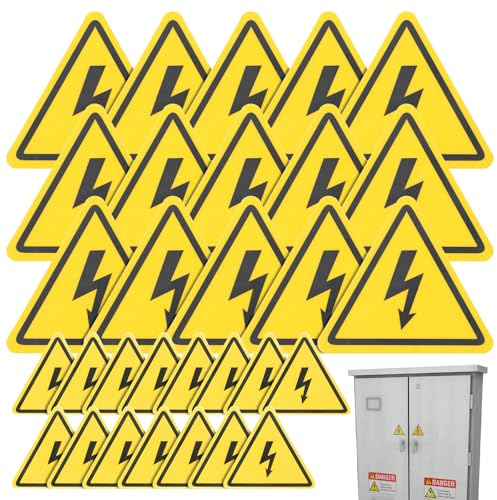 Guduling 30 Stück Hochspannung Warnaufkleber, Elektrische Spannung, 2 Größe