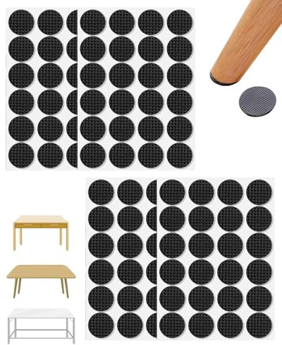 YIPFEN Feltrini Adesivi Neri Rotondi 96 Pezzi Ø 20mm Spessore 4mm Autoadesivi Robusti per Sedie, Tavoli e Mobili. Protezione Antigraffio & Antirumore per Parquet, Laminato.