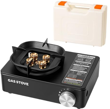 Fornello da campeggio portatile, utensile da cucina con valigetta per il trasporto, fornello da campeggio portatile, per alpinismo, viaggi in camper, picnic, barbecue ed escursioni all'aperto