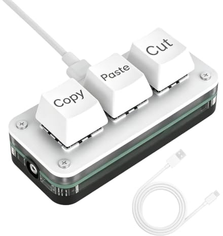 Kopiera Klistra Tangentbord 3-Tangenters Bärbar Liten Tangentbord | USB Kopiera Klistra Tangentbord för Dator för Dagligt Kontorsarbete Möten Resor Videoredigering Designritning