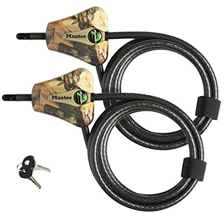 Master Lock Python Trail Camera Adjustable Camouflage Cable Locks w/4 Keys, 8418KA-2 CAMO 2-Pack