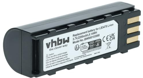 vhbw Akku kompatibel mit Symbol LS3478ER, LS3578, DSS3478, LS3478, MT2000, DS3578, DS3478 Barcodescanner POS (2200 mAh, 3,7 V, Li-Ion)
