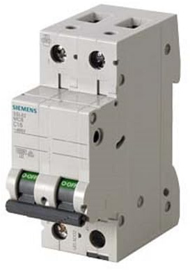 Siemens 5SL4 Miniaturüberlastschalter Typ C, Pol 2-polig 16A 400V ac, Abschaltvermögen 10 kA SENTRON 72 V dc