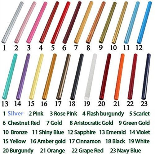 12 Stück 23 Farben Vintage-Klebepistolen-Siegelwachs für Wachssiegel, Stempel-Kunst, Hochzeitseinladungen, Geschenkkarten rose pink