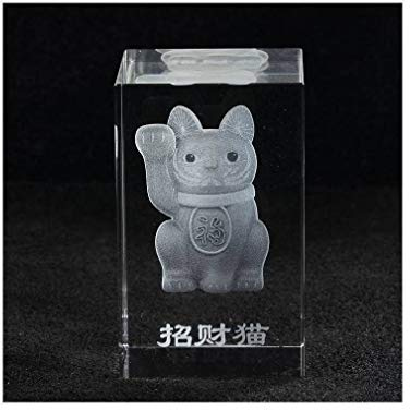 lachineuse – Japanische Maneki Neko Katze – 3D-Dekoobjekt aus Kristall – Japanische Glückskatze – 8 x 5 x 5 cm – Japanische Atmosphäre – Geschenkidee aus Japan und Asien