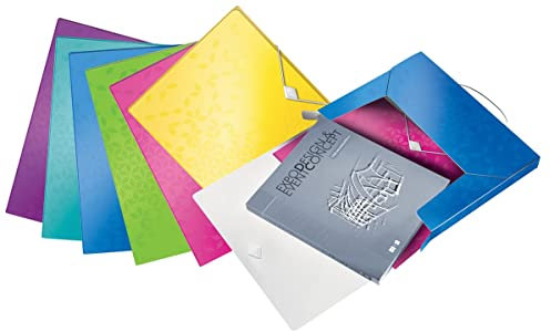 LEITZ Ablagebox WOW, DIN A4, PP, farbig sortiert, Sie erhalten 6 Stück