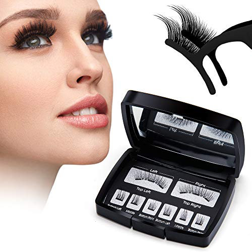 Magnetische Wimpern-3D Künstliche Wimpern Set künstlich falsche Wimpern ohne Kleber, wiederverwendbar，Pinzette und Aufbewahrungsbox（8 stück）