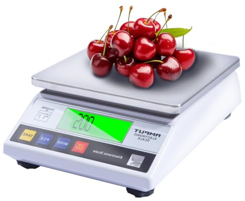 ZCXBHD Haute Précision Balance de Cuisine Acier Inoxydable Balances Cuisine Professionnelle avec Écran LCD Rétroéclairé Numérique Balance Cuisson g/kg/CT/oz/TL/DWT / 6 Unités PCS et Tare Fonction