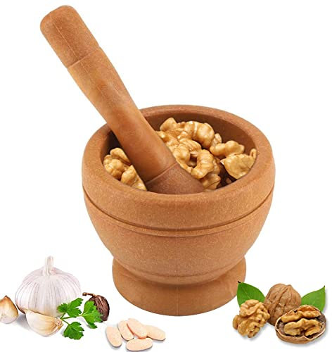 Mortero y maja de madera, mortero para especias, juego de morteros, mortero manual de cocina y maja para cocina