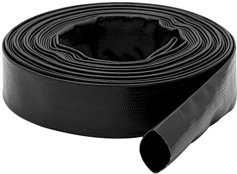 Pumpenschlauch DAVCO, Schlauch 3,8 cm ID × 30,5 m schwarz, strapazierfähige verstärkte PVC-Verlegung für Schwimmbäder und saubere Filter, flache Wasserentladung