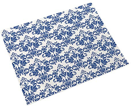 Manteles Individuales Azul Elegante Salvamanteles Individuales Algodón Lino Lavable Individuales Mesa Resistente al Calor Bajoplatos Tapetes para Mesa Bajoplatos 30x45cm 6 Pcs