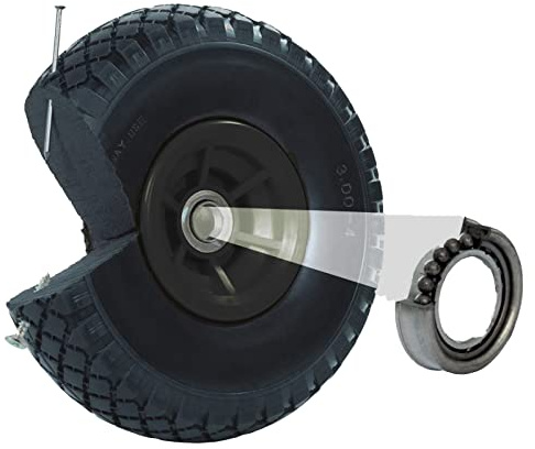 TRUTZHOLM Sackkarrenrad pannensicher schwarz 260x85 mm 3.00-4 | 60 mm Nabe mit Versatz, Ersatzrad, Reifen, Bollerwagen