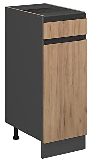 Vicco Küchenunterschrank R-Line, Goldkraft Eiche, 30 cm | 1 Schublade · Ohne Arbeitsplatte · Höhenverstellbare Füße · 1 Tür · ✓ Frei kombinierbar