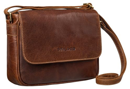 STILORD Elina Stilvolle Umhängetasche Damen Leder Vintage Handtasche Klein Crossbody Bag für Frauen Ledertasche zum Ausgehen Damenhandtasche Echtleder Farbe:Cannes - braun