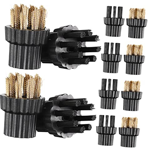 MAGICLULU 12 Pièces Tête De Brosse pour Machine De Nettoyage Tête De Brosse Multifonction Accessoire pour Nettoyeur Vapeur